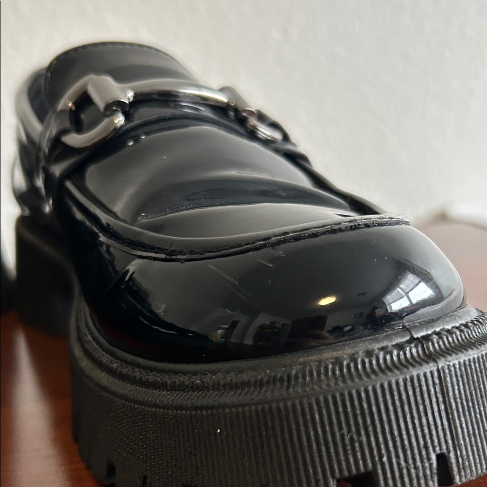 Black Patent Loafers | Chunky Sole | Classic Preppy Gothic Style - Picture 10 of 10